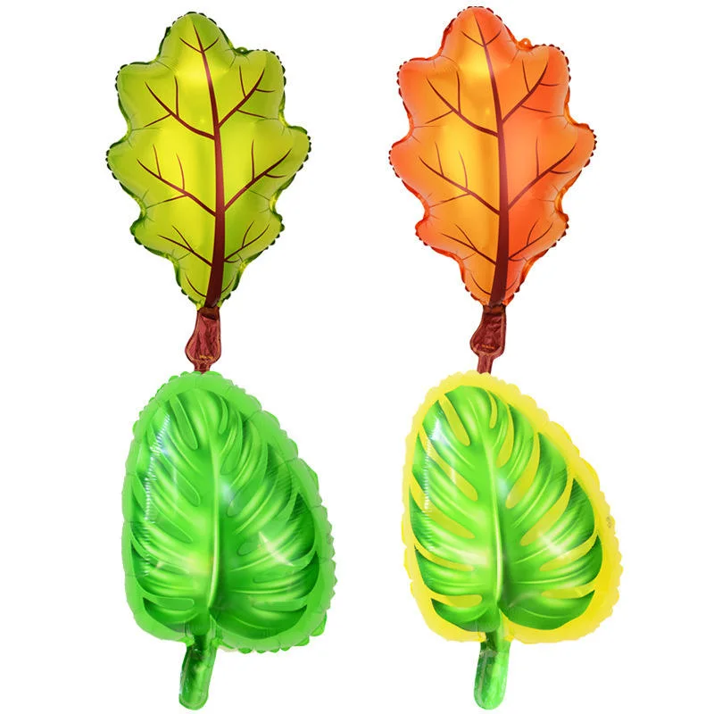 Green Leaf Foil balloon Summer Hawaii Party Decoration Supplies Decoration Turtle Leaf Balloon Autumn Big Maple Leaf Foil Balloon