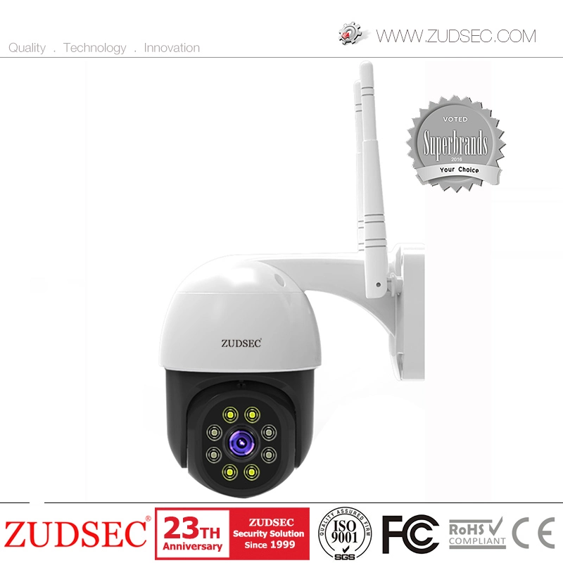 Cámara inteligente IP WiFi CCTV PTZ de vigilancia de seguridad impermeable al aire libre de 2MP.