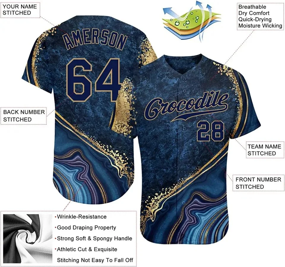 Custom Made Allover Sublimation Printed Adults Short Sleeve Sports Button Down Baseball Team Jersey