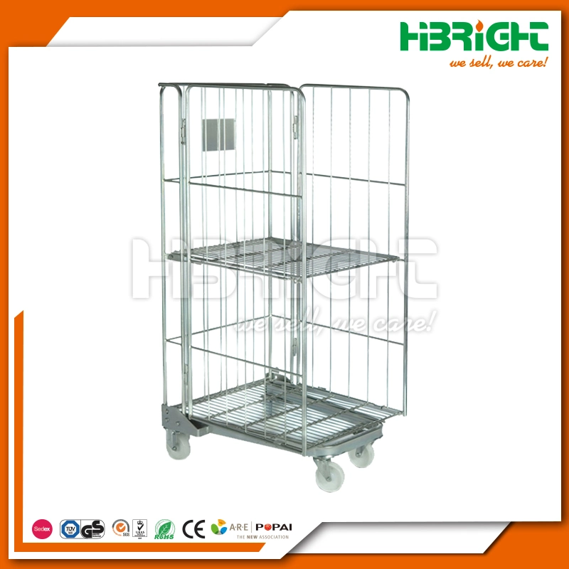 Foldable Metal Laundry Transport Base Roll Container