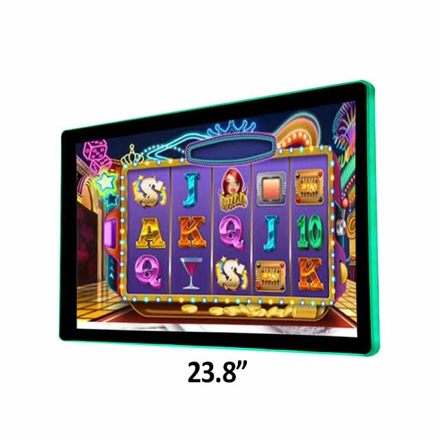 Vesa Mount 23.8 Inch Open Frame Capacitive Multi LCD Touch Panel Screen Sensor Film 2K TFT LCD LED Display Monitor with Side LED Bar for Slot Roulette Machine