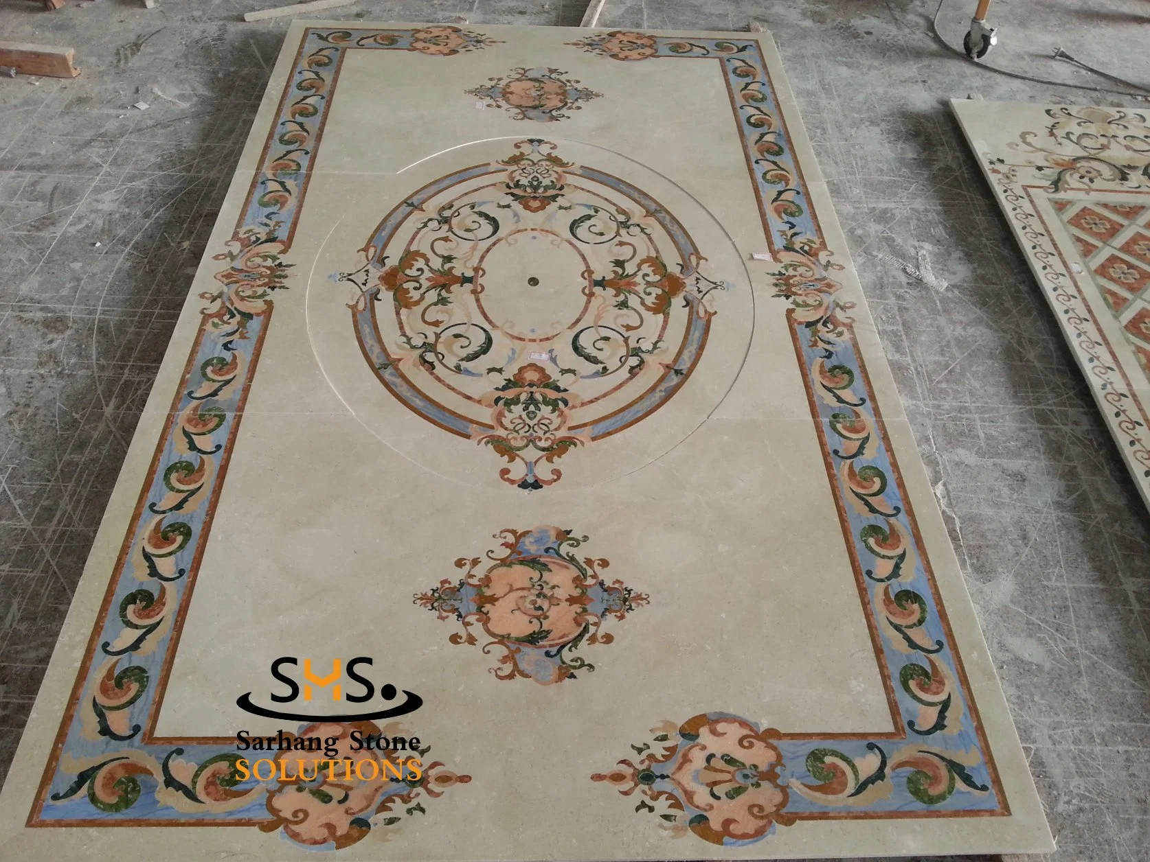 European Classic Style Waterjet Marble Medallion Marble Inlay for Home Floor Decoration