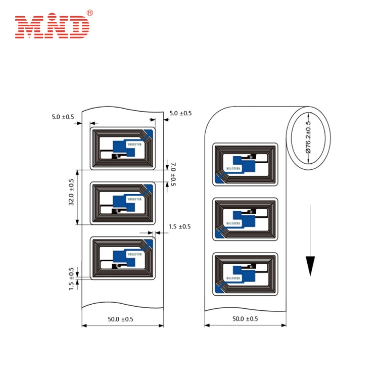 Passive Hf Fudan FM1108 Chip Coated Paper Smart Label