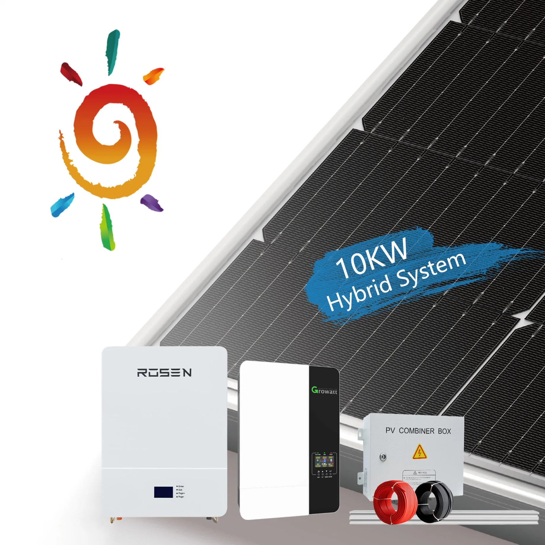 Solar Photovoltaic for Solar Power Lighting System 10kw Hybrid off Grid