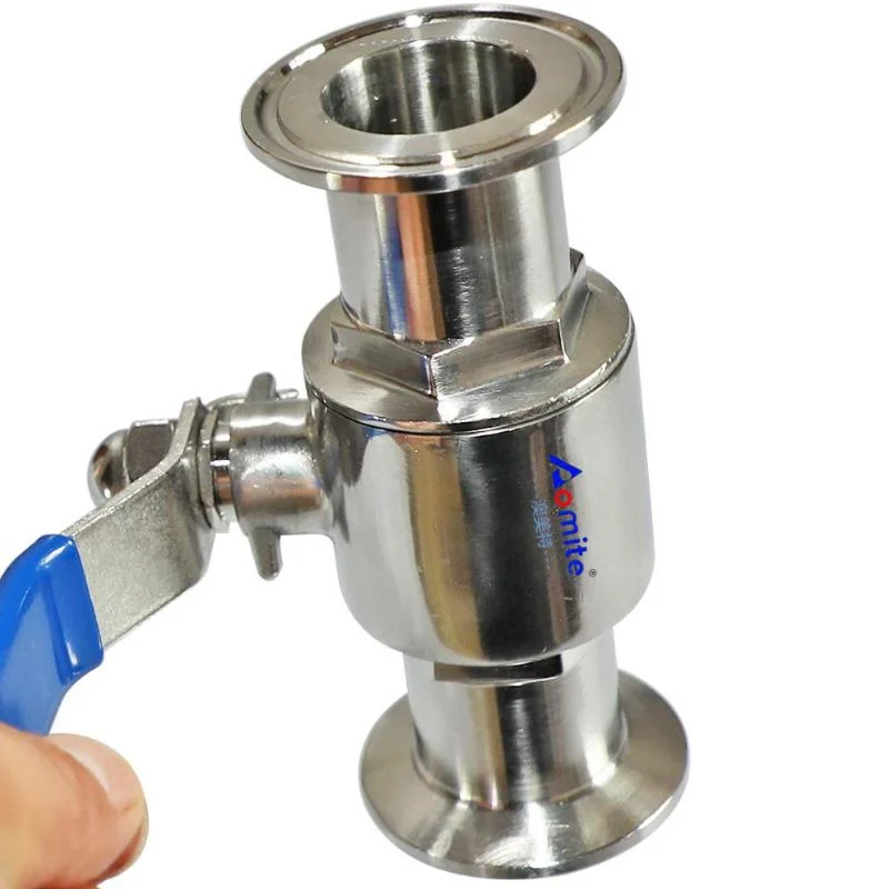 Aomite Sanitary SS304 Beer Brewing Equipment 2-Way Hot Sale Control Ball Valve