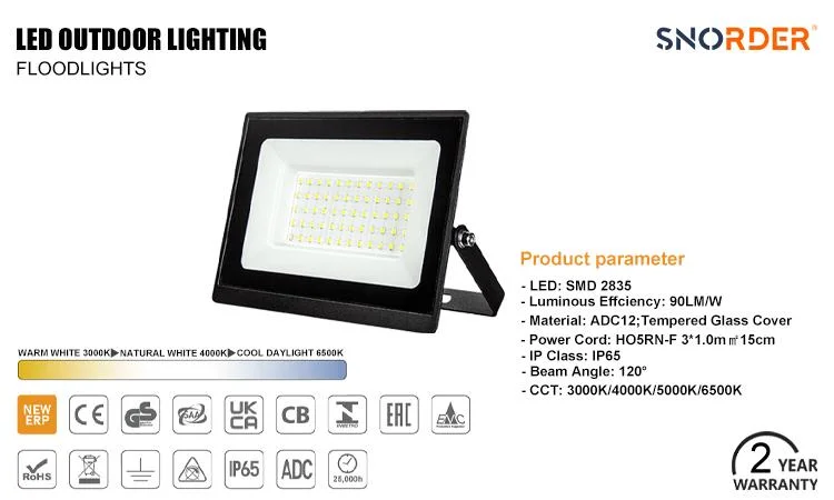 Made in China 10W Black Modern Floodlight 4CCT Optional IP65 Waterproof Floodlight 900lm 120&deg; Light Angle