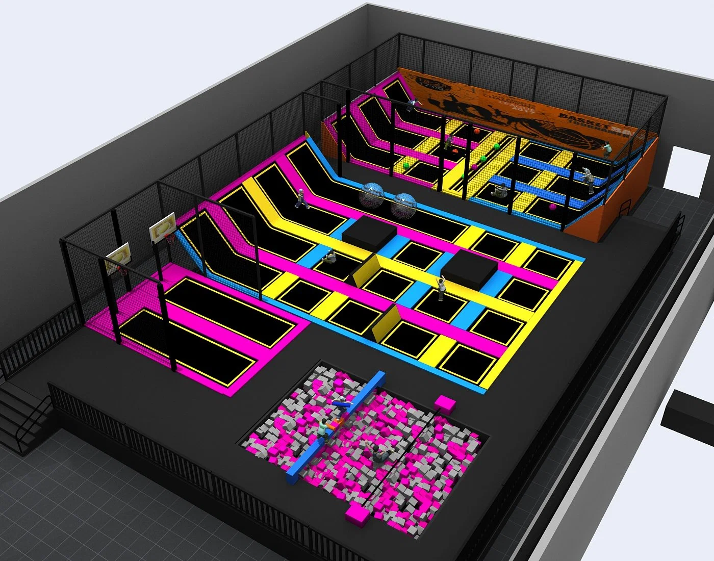 Productos a medida Trampoline Park Zona de juegos Interior