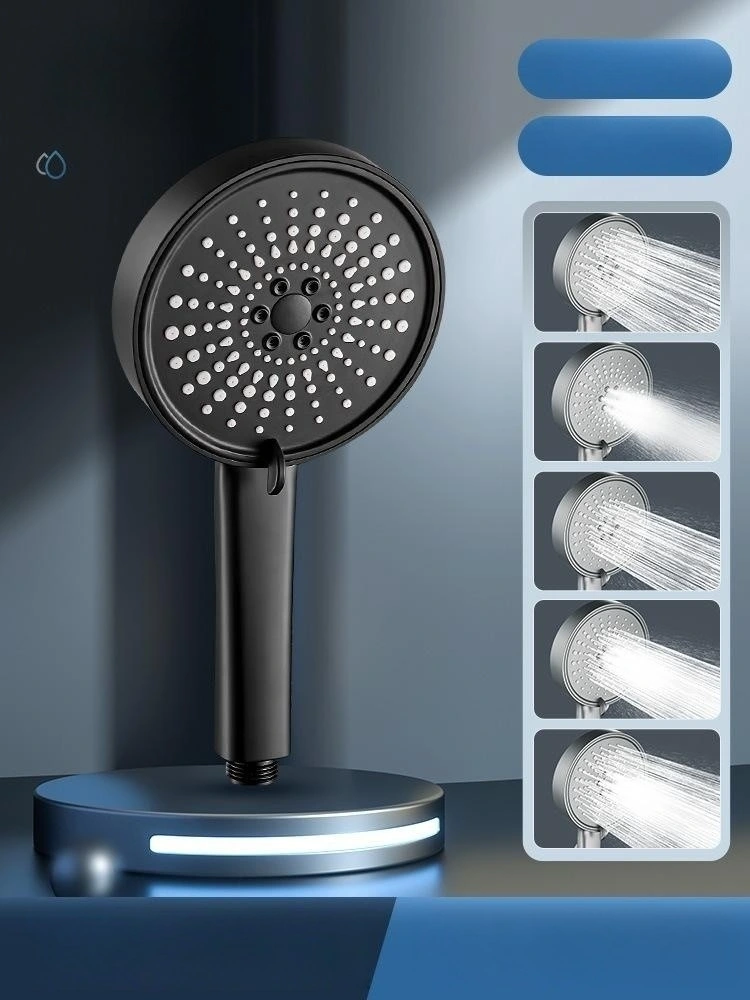 Five-Speed Multi-Function Spray Sander Gray Supercharged Hand-Held Shower Head