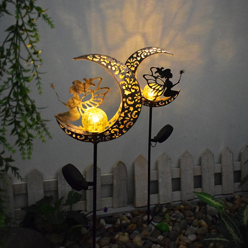 Various Styles New Solar Lawn Lights LED Garden Light Retro Moon Flame Sun Landscape Lamp