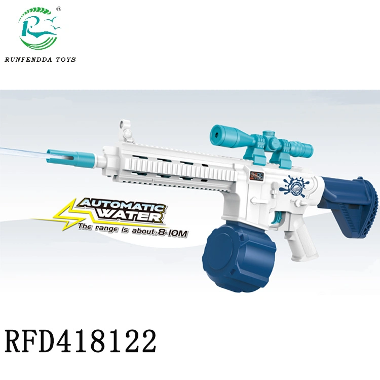 Juego de batalla de juguetes de plástico para exteriores para niños en verano. Pistola de agua eléctrica de 600 ml de juguete