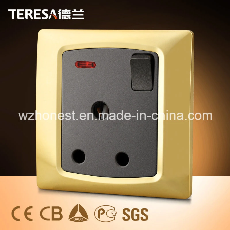 1 Altura 13A Interruptor ranura de pared con luz indicadora LED