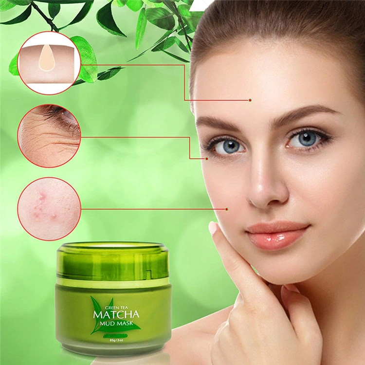 Custom Green Tea Matcha Facial Mud Mask for Removes Blackheads Reduces Wrinkles