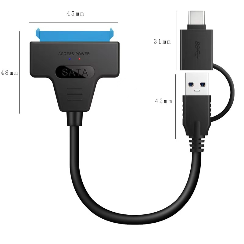 USB 3.0 Type C 2 in 1 to SATA 2.5" Hard Drive Cable