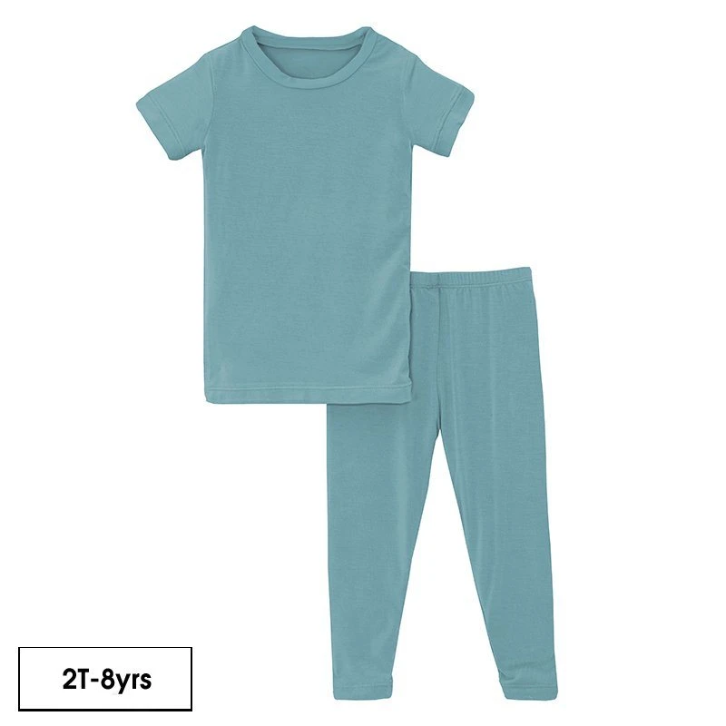 Essencial 2PCS Short Sleeve Pajamas Set Bamboo Sleepwear Children's Apparel