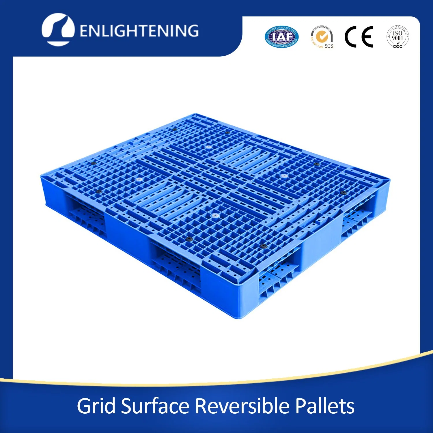 Recycle Anti-Slip Cheap Durable Grid Surface for Storage and Stacking Goods Cheap Storage and Transportation 4 Way Entry Large HDPE Plastic Pallet
