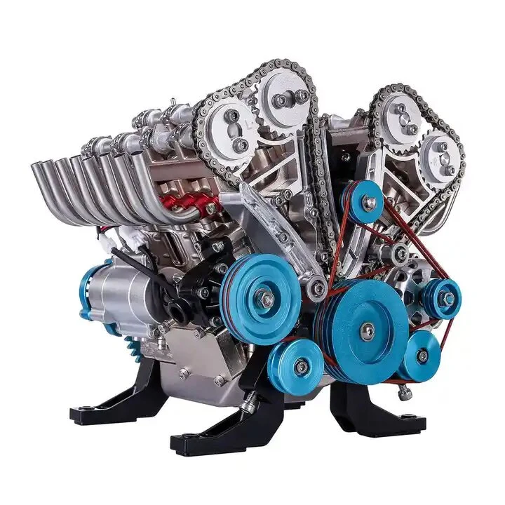 V8 Engine Model Metal Mechanical Engine Science Experiment Physics Toy for Children Educational Toys Gift