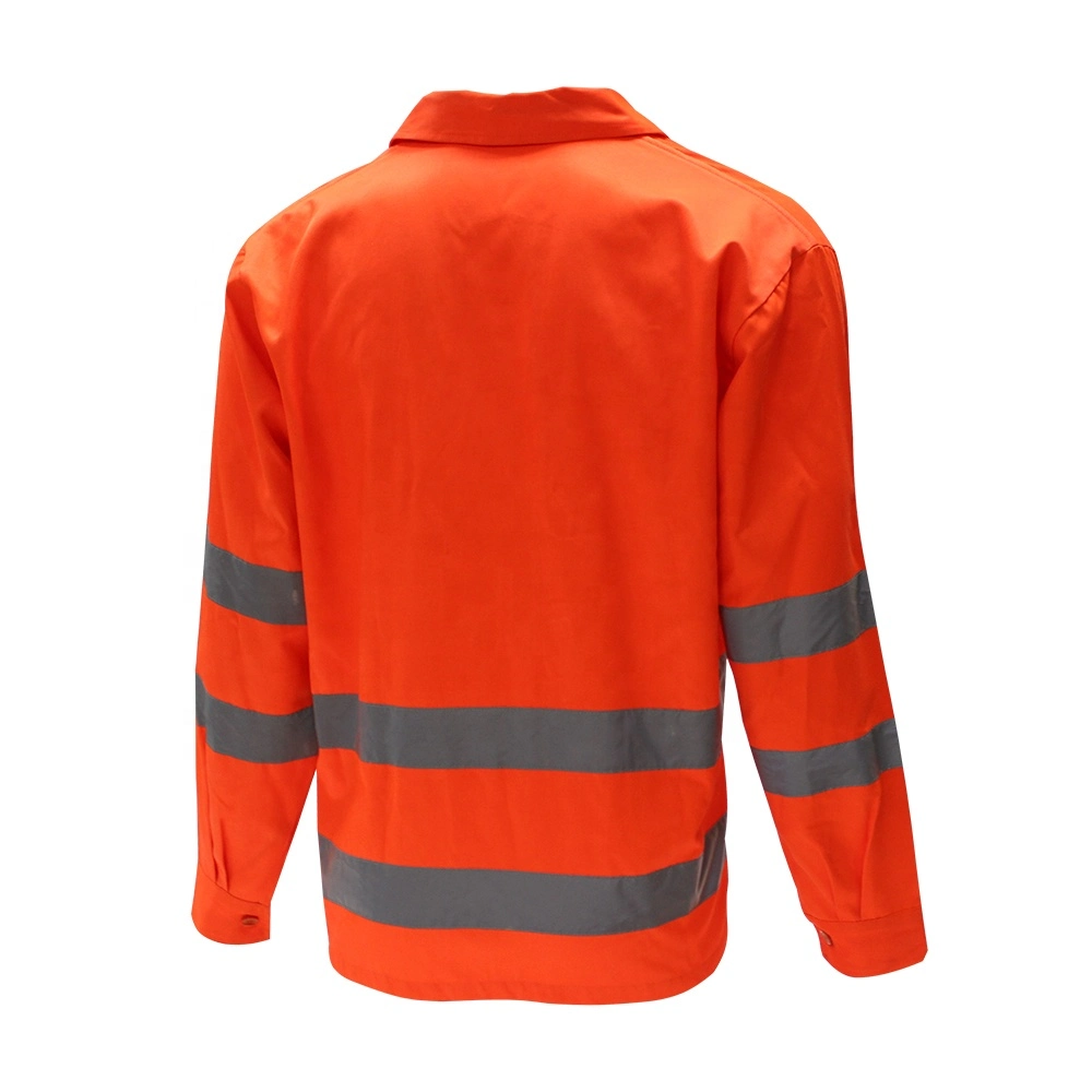 Safety Workwear Fluorescent Orange Security High Visibility Long Sleeve Shirt