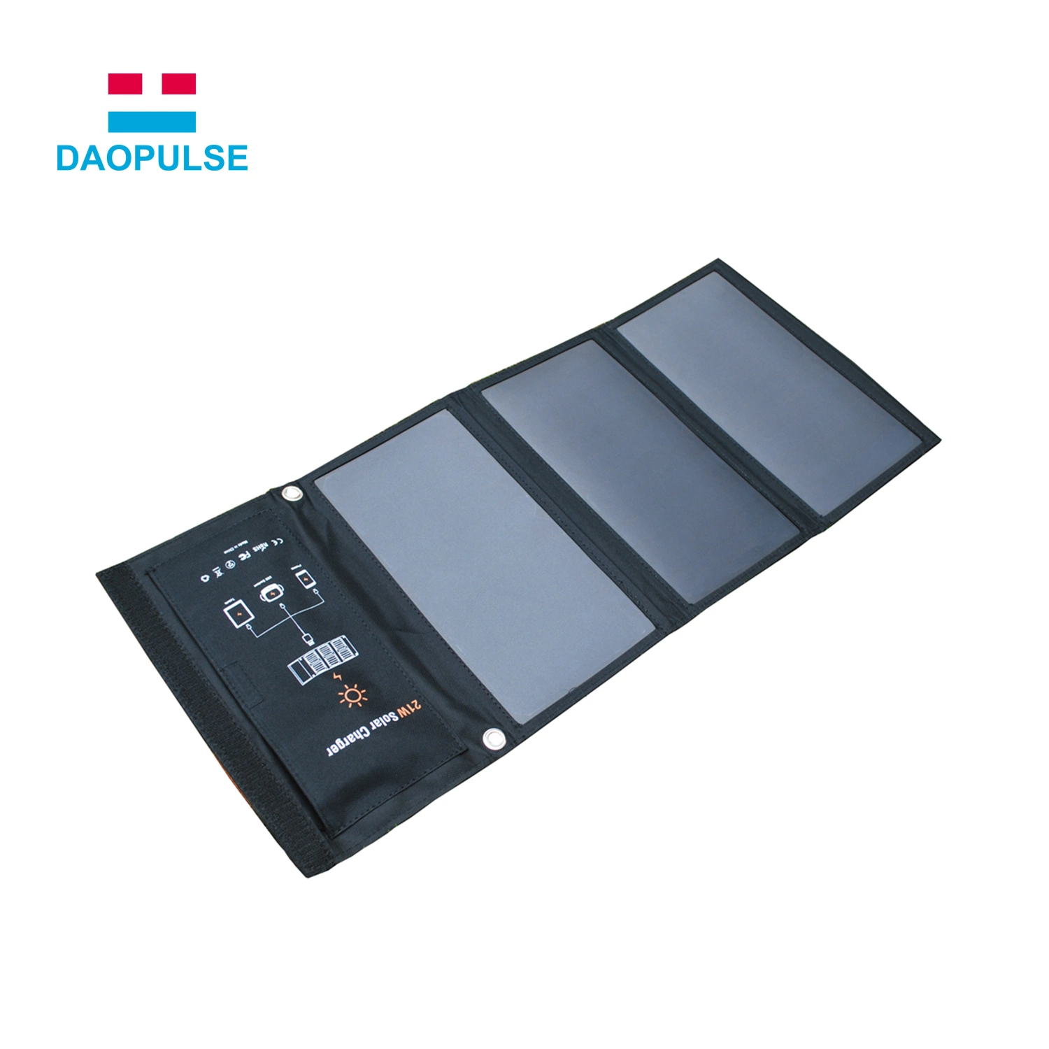 Solar Charger Dual USB Dolar Power Bank with LED Light for Outdoor Charging