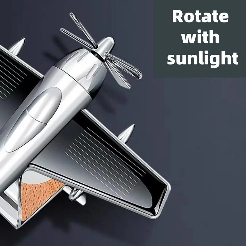 Parfum d'aromathérapie à l'huile essentielle pour voiture, orné d'un avion solaire, porte-parfum pour voiture.