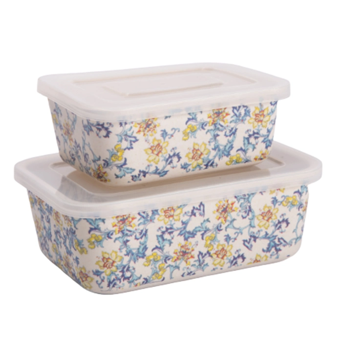 Aveco Small Flower Takeaway Dry Custom Made From Bamboo Food Container Set Biodegradable BPA Free