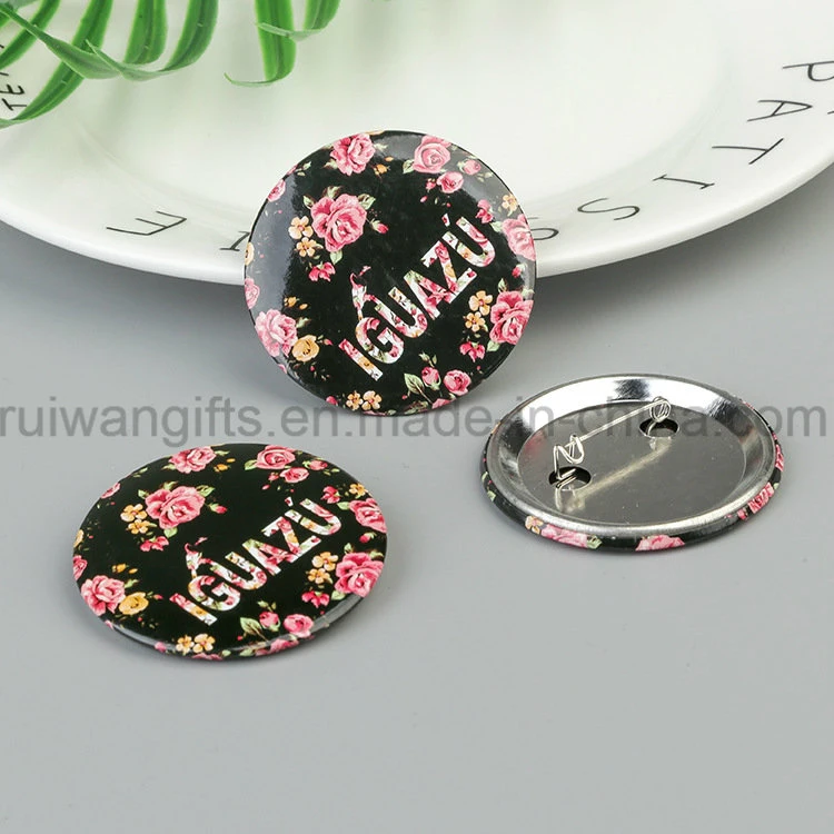 Promotional Tin Button Badge with Safety Pin, Pin Badge for Promotional Gifts
