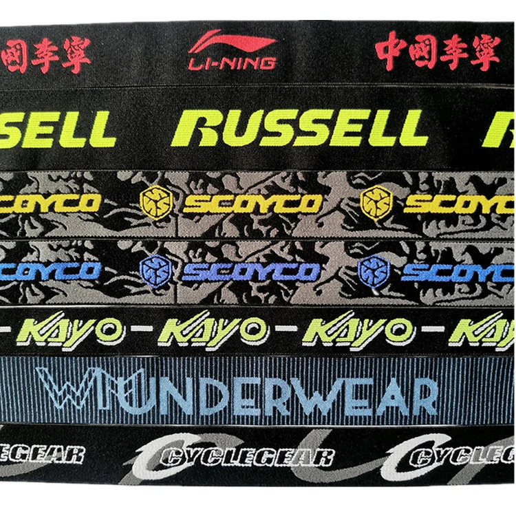 Wholesale/Supplier Custom Polyester Knitted Jacquard Elastic Tape Custom Logo Anti-Slip Elastic for Dress & Sports Pants Waistband