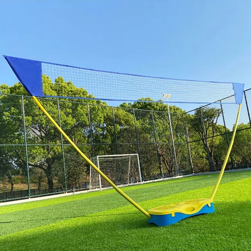 Portable Badminton Net Set with Foldable Stand with or Without Racket and Shuttlecock