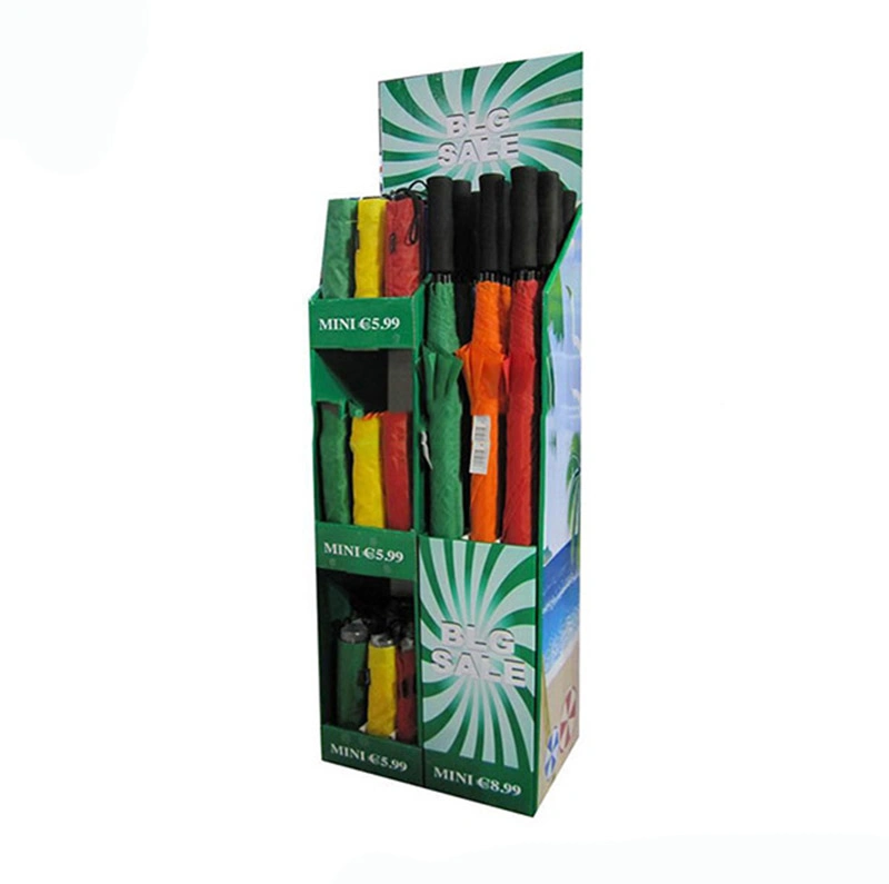 Point of Sale Umbrella Display Box Cardboard Counter Stand