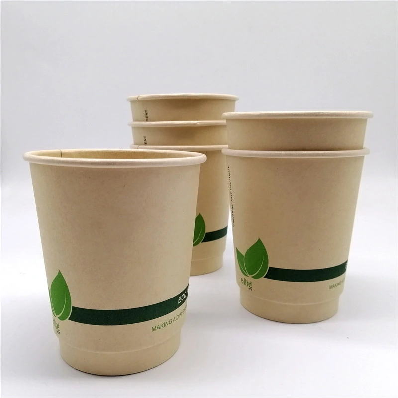 8oz Food Grade Compostable Una sola pared, papel de fibra de bambú taza de café, té