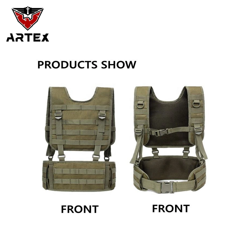 Outdoor Molle Hunting Waist Padded Belt with Chest Straps Training Tactical Vest