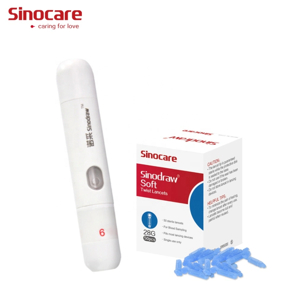 Sinocare Factory Supplier Wholesale/Supplier Blue Medical Care Disposable Sterile Safe Blood Lancet