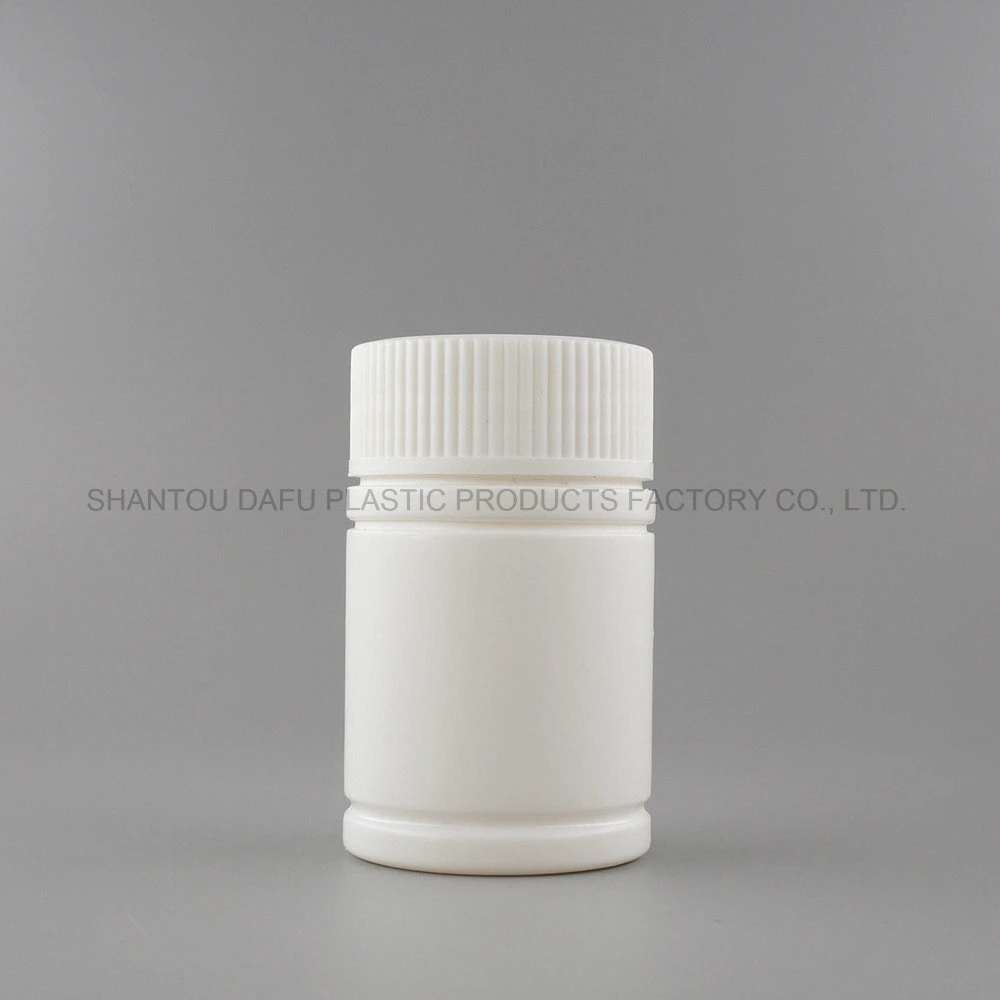 Plastic Pharmaceutical Packaging 50ml HDPE Pill Bottle with Cap