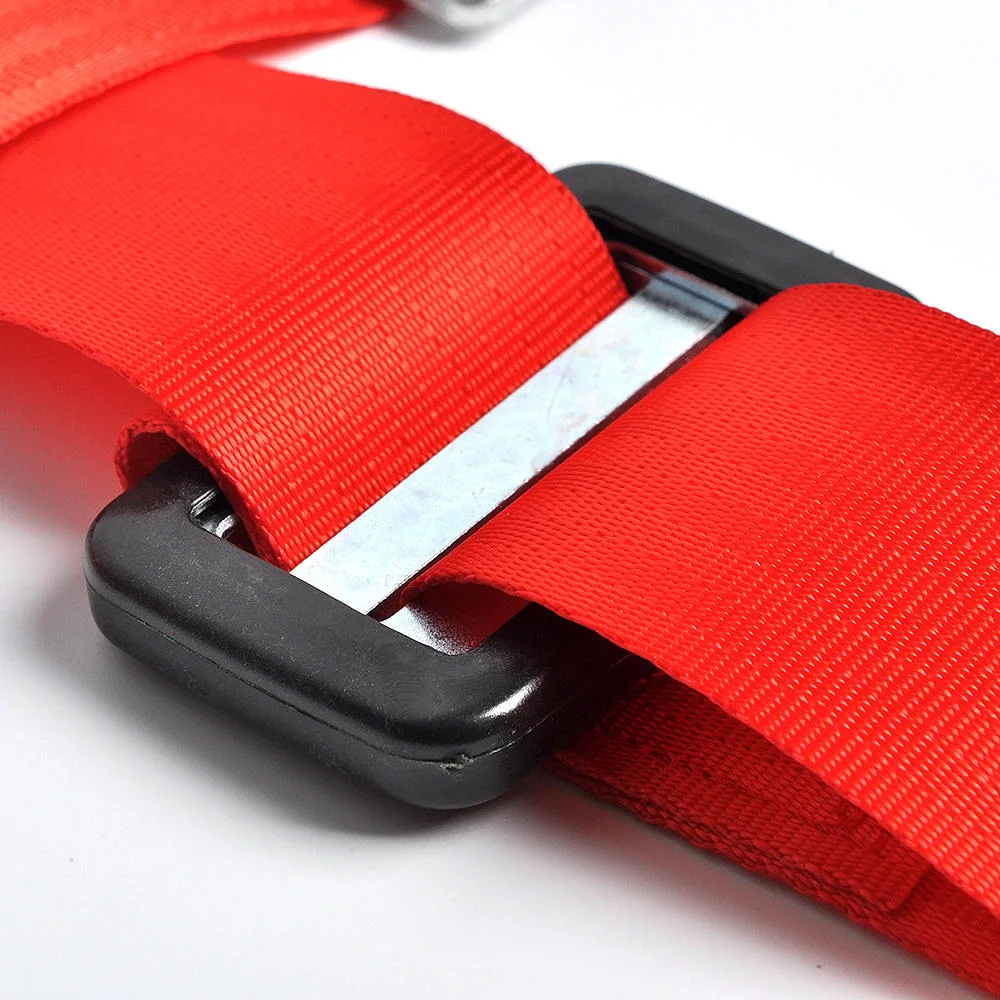 Universal 4 Point 2" Nylon Strap Harness Racing Car Safety Shoulder Seat Belt Red 4 Four Point Strap Seat Belt