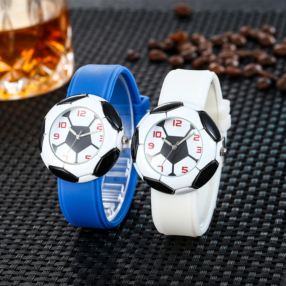 Waterproof Children Fashion Casual Football Silicone Quartz Wrist Watch