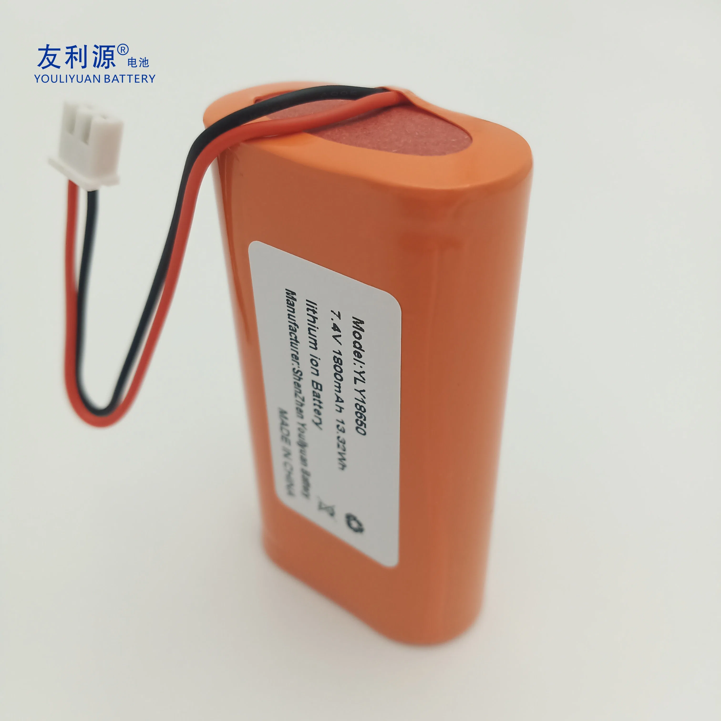 18650 Cellule 2s1p 7.4V 1800mAh Batterie au lithium rechargeable pour la tête de lampe de talkie-walkie de lumière à LED