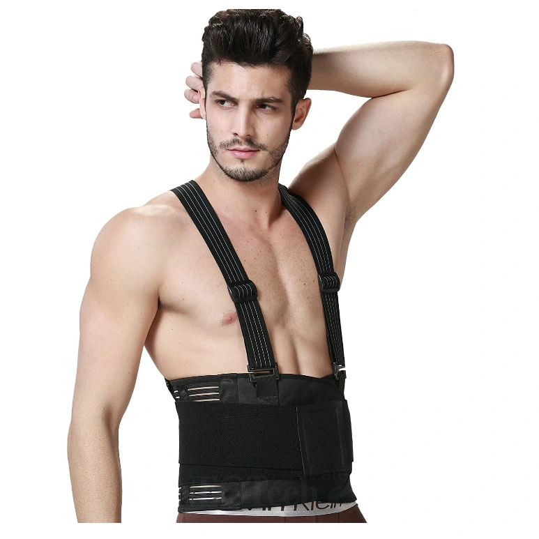 High Quality Breathable Back Brace Lumbar Support with Adjustable Suspenders