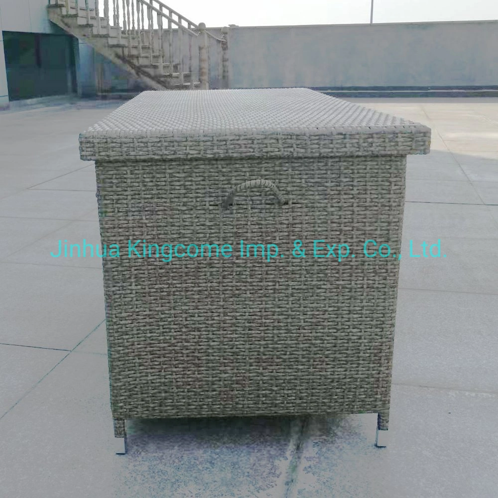 Rattan Effect Storage Cushion Box Home Furniture Chest Box