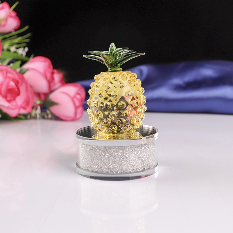 Elegant Crystal Glass Pineapple Craft for Gift