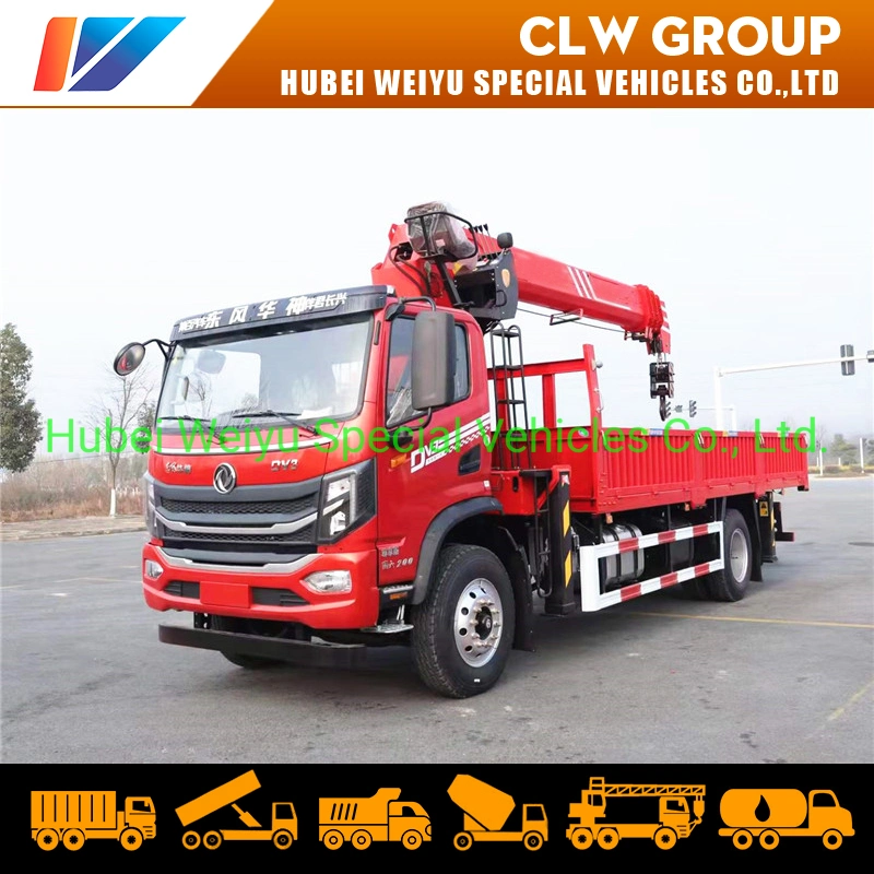 Dongfeng 5tons 6.3tons 8tons Hydraulic Telescopic Boom Truck Mounted Crane Cargo Truck with 4 Stages Straight Arm Crane