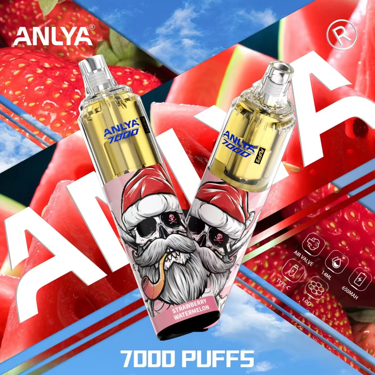 Original Anlya 7000 Puff Disposable Ecig Vape Pen 14ml Pod Factory Vaporizer