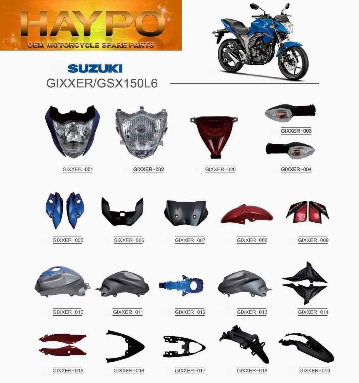 Motorcycle Parts Body Parts for Suzuki Gixxer