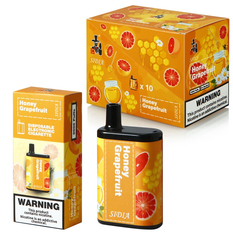 Wholesale Sidia 3000 Puffs 1.2 Ohm Disposables of Honey Grapefruit