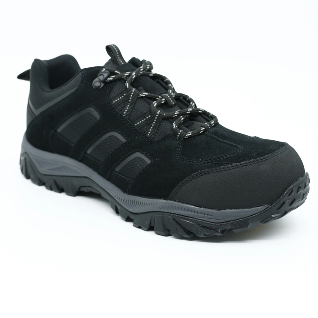 Black Suede Leather Low Cut Steel Toe Safety Shoes