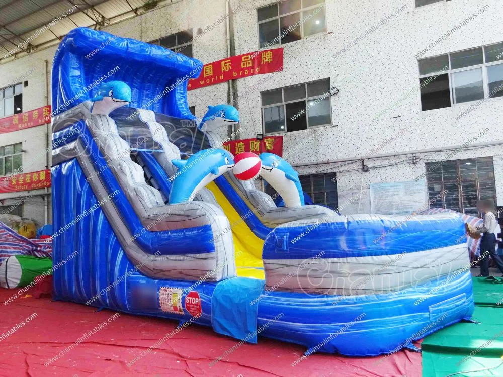 Outdoor comercial Bounce Castle Slide água da piscina Slides infláveis Bouncy Chinelos de água da casa Air Castle Pneumático escorrega de água da piscina