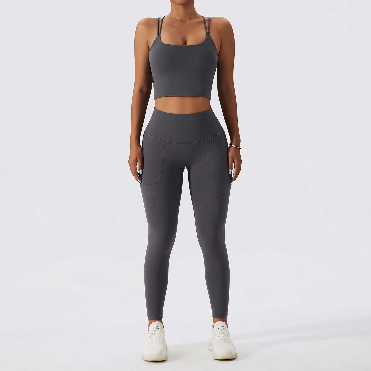 Intérieur fluff doux ensemble de yoga pour femmes vêtements de sport ensemble de sport non Devant Seam Yoga Wear Gym Fitness vêtements de sport entraînement Vêtements pour femme