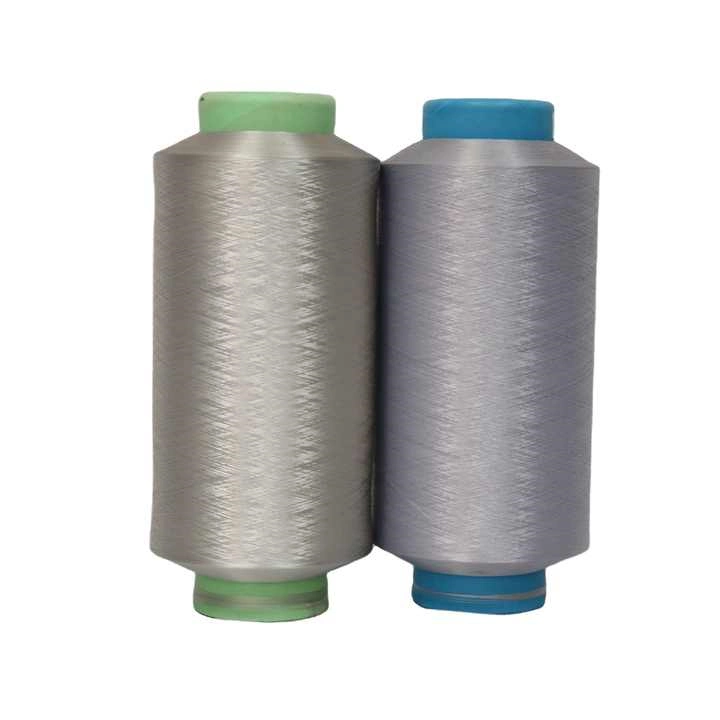 Alta resistência a cores 100% fios de poliéster Dope tingido Cor DTY Fio para tecelagem de tecido de bagagem