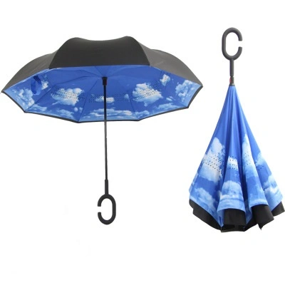 Custom Logo Reverse Umbrella Upside Down Double Layer Inverted Umbrella