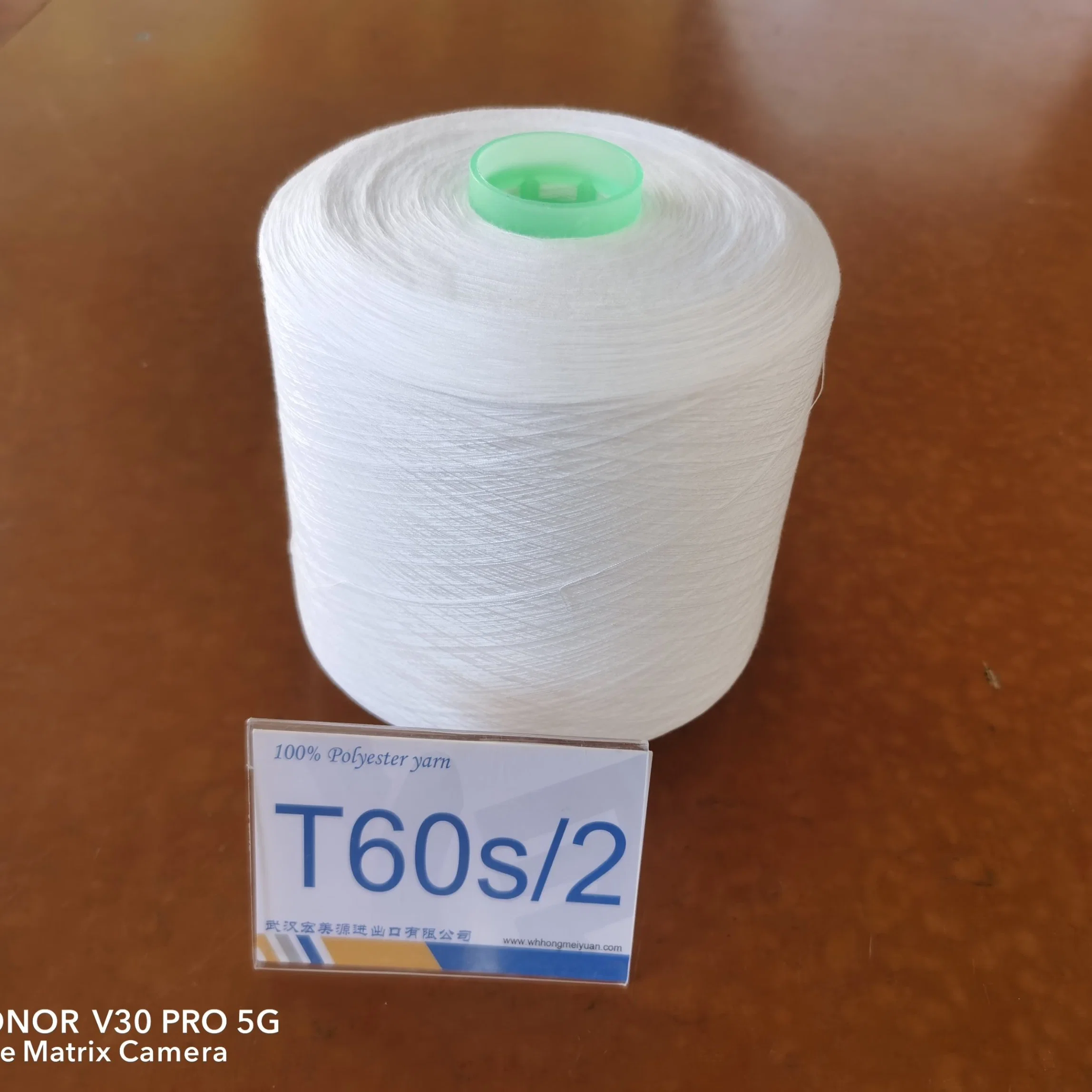 100% Polyester Spun Yarn Count 60s/2 Tex 18 for Shirts, Blouses, Over-Locking, Thin Fabrics