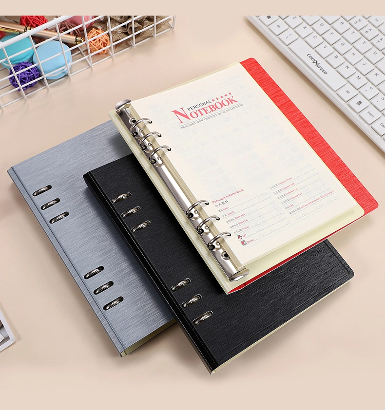 Hot-Sale Office Supplier Waterproof Hard-Cover Refillable 6-Ringbinder Notebook-A5