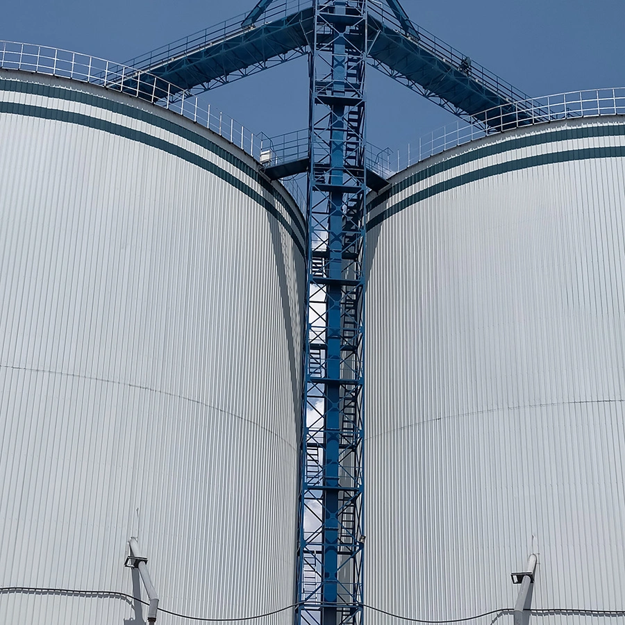 Grand silo de stockage de riz paddy et d'arachides à base plate en béton de grande capacité en vente.